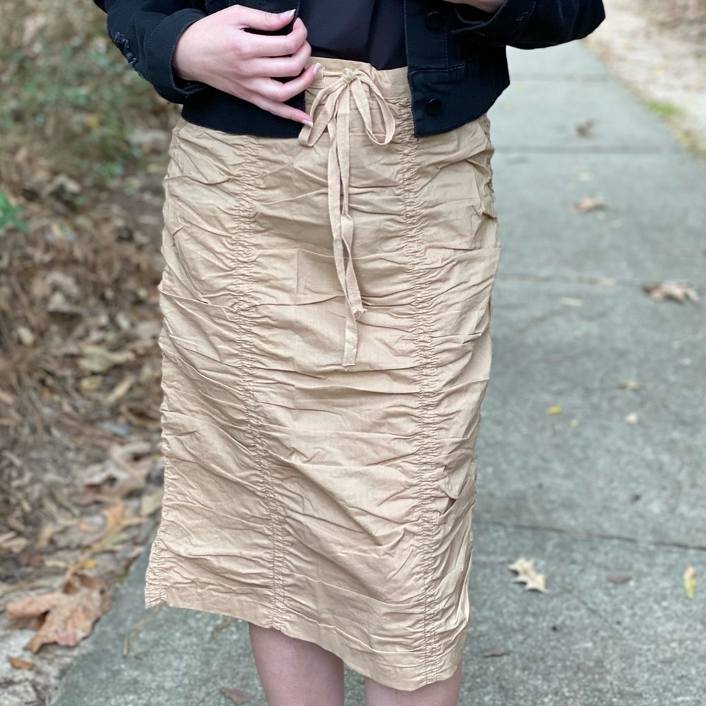 Khaki draw string skirt